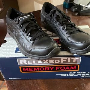 Sketcher’s Work Slip Resistant Black Shoes